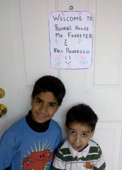 Student's decorated home door.